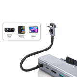 6-in-1 Docking Station for Steam Deck with Hdmi Rj45 Usb 3.0 Usb-c Pd 100w