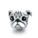 925 Sterling Silver Pug Diamond Bead Bracelet Accessory