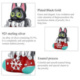 925 Sterling Silver Christmas Sock Cat Beads For Diy Bracelets & Necklaces