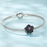 925 Sterling Silver Diy Black Rose Bead Bracelet