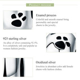 925 Sterling Silver Pet Imprint Diamond Bead Bracelet Accessory