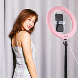 26cm Dimmable Led Ring Light with Tripod and Phone Clamp - Black