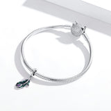 925 Sterling Silver Peacock Feather Pendant For Diy Bracelet Or Necklace