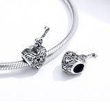 925 Sterling Silver Retro Heart Beaded Bracelet