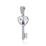 925 Sterling Silver Key Pendant For Happiness Charm