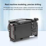 Sony Zv-E10 Camera Cage With Wood Handle And Metal Stabilizer Rig