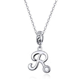 925 Sterling Silver Personalized Letter Pendant For Diy Bracelets & Necklaces Style - R