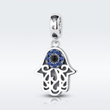 925 Sterling Silver Evil Eye Hand Charm Unique Design