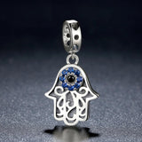 925 Sterling Silver Evil Eye Hand Charm Unique Design