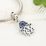 925 Sterling Silver Evil Eye Hand Charm Unique Design