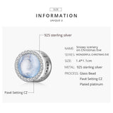 925 Sterling Silver Christmas Night Snow Scene Beads For Diy Bracelet Or Necklace