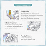 925 Sterling Silver Cat Moon Pendant For Diy Bracelets