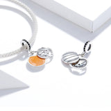 925 Sterling Silver Smiling Pumpkin Pendant For Diy Bracelets & Necklaces