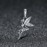 925 Sterling Silver Flower Fairy Dangle Pendant For Diy Bracelets & Necklaces