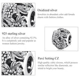 925 Sterling Silver Embossed Flower Beads For Diy Bracelets & Necklaces