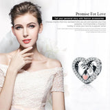 925 Sterling Silver Heart Diamond Accessories
