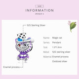 925 Sterling Silver Cat Bead For Diy Bracelet Or Necklace