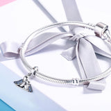 925 Sterling Silver Blue Gem Bird Bracelet Inlay