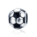 925 Sterling Silver Football Love Pendant Beads