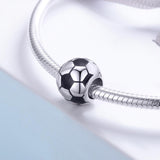 925 Sterling Silver Football Love Pendant Beads