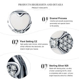 925 Sterling Silver Diamond Petal Bead Bracelet Happiness