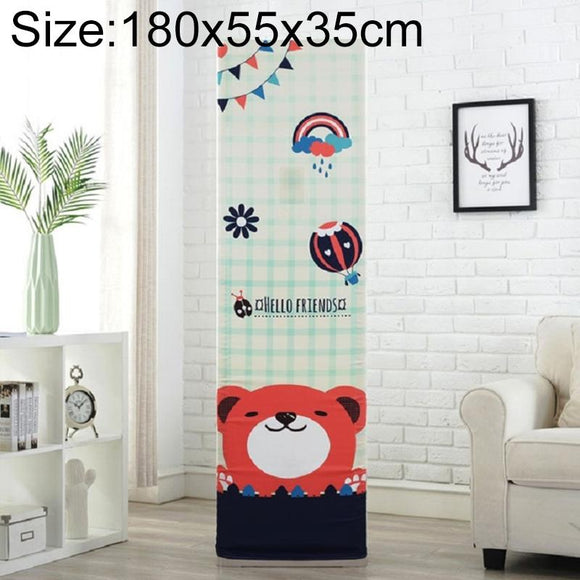 180x55x35cm Dark Grid Bear All-inclusive Fabric Dust Cover for Vertical Cabinet Ac