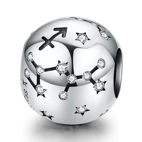 925 Sterling Silver Zodiac Beaded Bracelet Style - Sagittarius