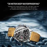 Waterproof Luminous Quartz Watch - Multifunctional 30m - White Steel-White