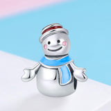 925 Sterling Silver Snowman Bead Pendant For Diy Bracelets & Necklaces