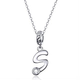 925 Sterling Silver Personalized Letter Pendant For Diy Bracelets And Necklaces Style - S