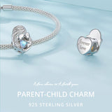 925 Sterling Silver Love Heart Pendant Necklace For Mother And Child