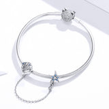 925 Sterling Silver Starfish Shell Safety Chain For Diy Bracelets