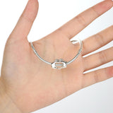 925 Sterling Silver Hand In Hand Bracelet Beads Diy