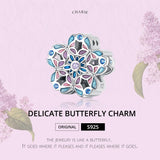 925 Sterling Silver Delicate Butterfly Bead For Bracelet / Necklace