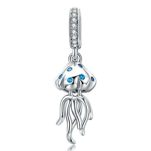 925 Sterling Silver Jellyfish Pendant For Bracelets & Necklaces