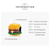 925 Sterling Silver Burger Bead For Diy Bracelet / Necklace