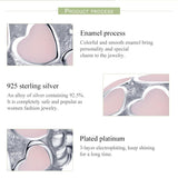 925 Sterling Silver Pure Pink Heart Diamond Beads