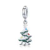 925 Sterling Silver Platinum Plated Christmas Tree Pendant For Diy Bracelets And Necklaces
