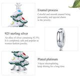 925 Sterling Silver Platinum Plated Christmas Tree Pendant For Diy Bracelets And Necklaces