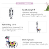 925 Sterling Silver Adorable Alpaca Pendant For Diy Bracelets & Necklaces