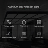 Adjustable Foldable Aluminum Laptop Stand - Portable Double Triangle Design