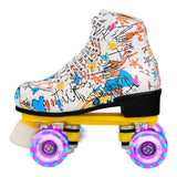 Flash Wheel Roller Skates for Adults - White Size 43