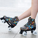 Flash Wheel Roller Skates for Adults - White Size 43