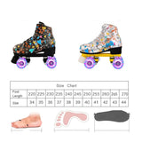 Flash Wheel Roller Skates for Adults - White Size 43