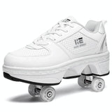 Versatile Double Row Rune Roller Skates - Size 42 - Low-Top Without Light (White)