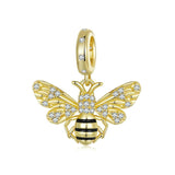 925 Sterling Silver Gold Plated Bee Bracelet Pendant