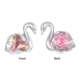 925 Sterling Silver Platinum Plated Pink Swan Rose Diy Beads