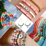 6 Piece Soft Pottery Beading Set For Diy Bracelets & Necklaces - Mixed