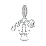 925 Sterling Silver Guardian Angel Good Luck Pendant