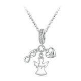 925 Sterling Silver Guardian Angel Good Luck Pendant